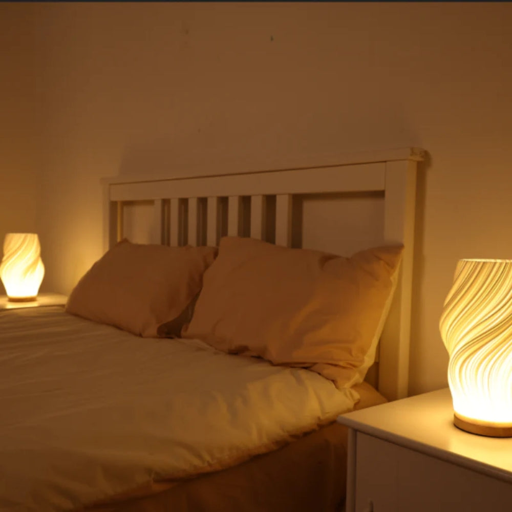 Tafellamp Slaapkamer – Moderne LED Nachtlamp met Golvend Design
