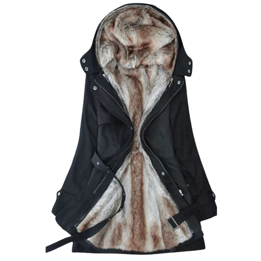 Langer Damenparka - Warmer Wintermantel mit weichem Futter