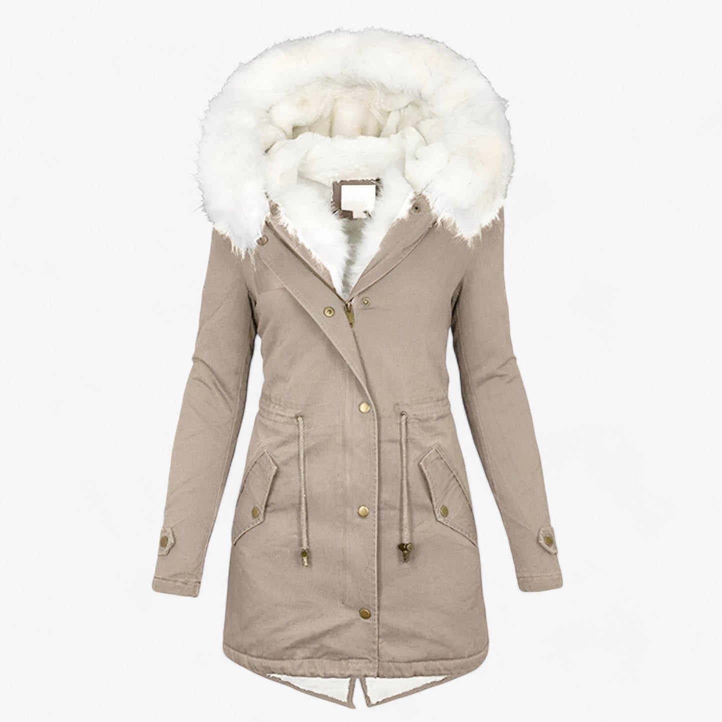 Luxe Winterjas voor Dames – Elegante Jas met Grote Capuchon